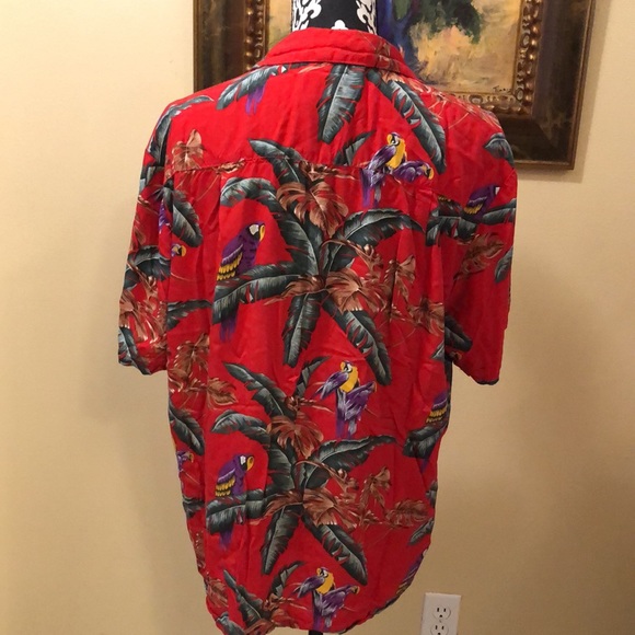 Paradise Found Hawaii Classic button-down tropical short sleeve, front pocket - Picture 3 of 12